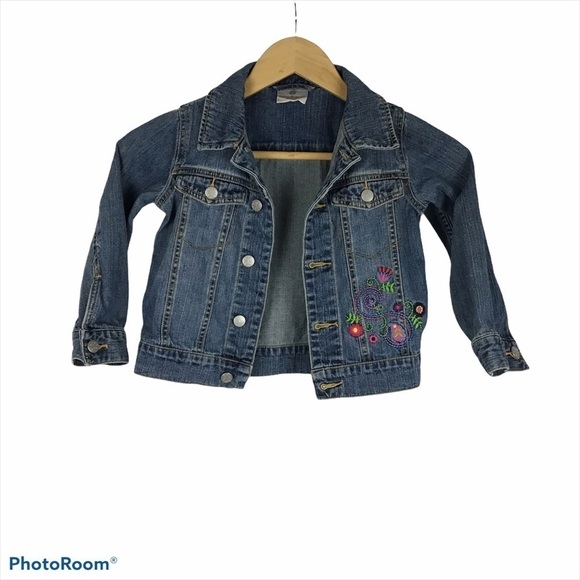 Hanna Andersson Jean Jacket Floral Embroidery - Picture 1 of 7